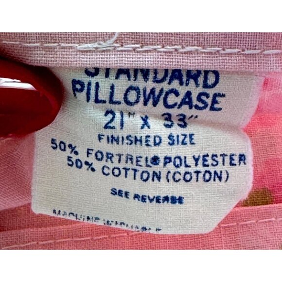 Vintage 70s pillowcase, pink floral bouquet, Pacific Mills USA, single casing - Picture 6 of 9